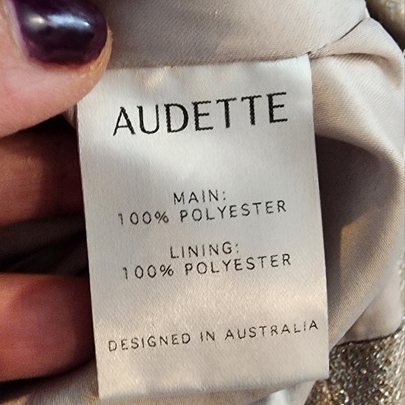 AUDETTE ASTRA FRONT BOW ROMPER CHAMPAGNE COLOR SIZE LARGE - Picture 6 of 13